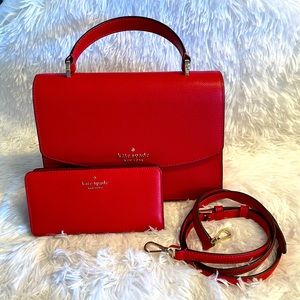 Kate Spade Darcy Top Handle with large slim bifold wallet